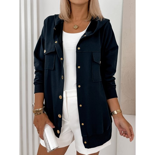 bluza minako granatowa one size ze sklepu UBRA w kategorii Bluzy damskie - zdjęcie 176349171