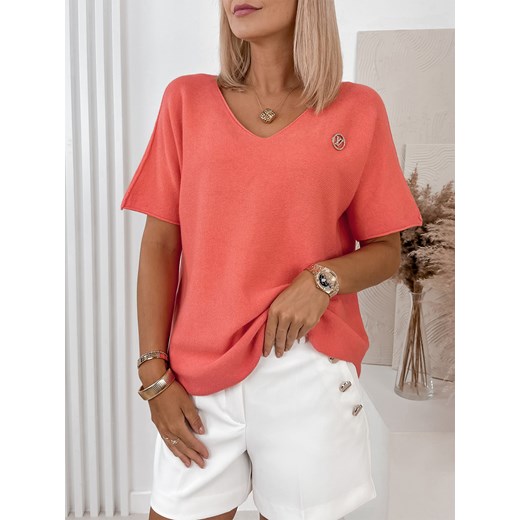 sweter hasret koralowy one size ze sklepu UBRA w kategorii Swetry damskie - zdjęcie 176349322