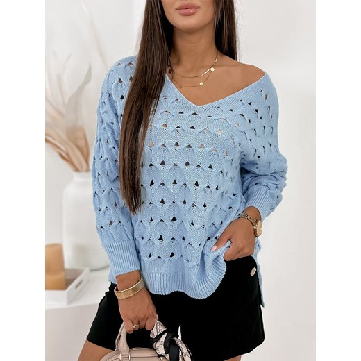 sweter verbos błękitny one size ze sklepu UBRA w kategorii Swetry damskie - zdjęcie 176349441