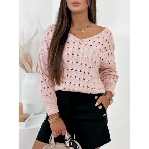 sweter verbos pudrowy róż one size ze sklepu UBRA w kategorii Swetry damskie - zdjęcie 176349463