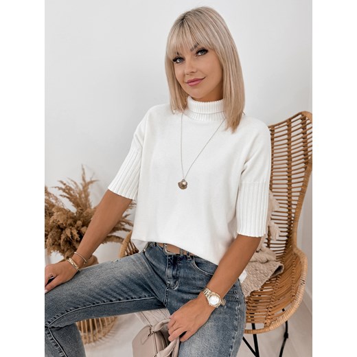 sweter raffe ecru one size ze sklepu UBRA w kategorii Swetry damskie - zdjęcie 176349604