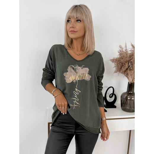 bluzka warada khaki one size ze sklepu UBRA w kategorii Bluzki damskie - zdjęcie 176350251