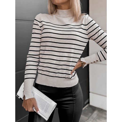 sweter lorena beżowy one size ze sklepu UBRA w kategorii Swetry damskie - zdjęcie 176351214