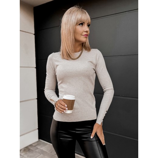 sweter matilda beżowy one size ze sklepu UBRA w kategorii Swetry damskie - zdjęcie 176351391