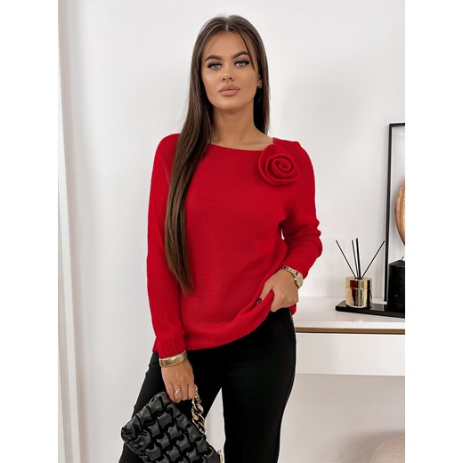 sweter lissia czerwony one size ze sklepu UBRA w kategorii Swetry damskie - zdjęcie 176352513