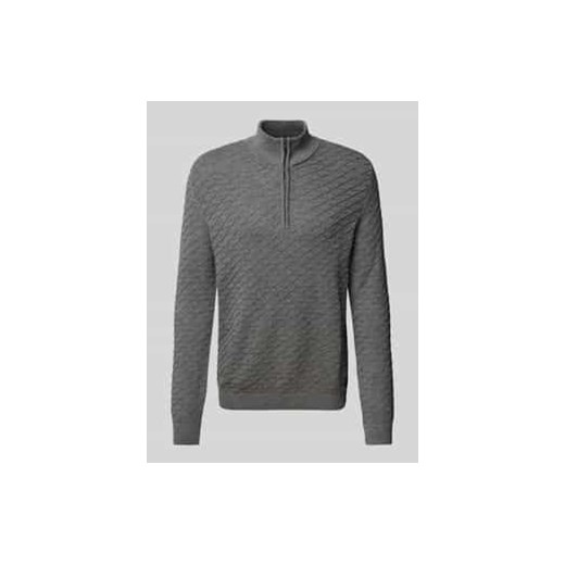 Sweter o kroju regular fit z czystej bawełny z fakturowanym wzorem ze sklepu Peek&Cloppenburg  w kategorii Bluzy męskie - zdjęcie 176354944