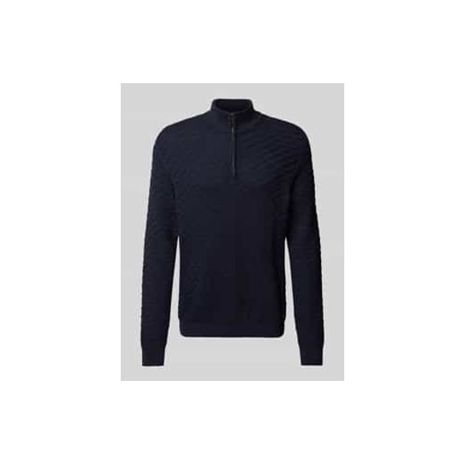 Sweter o kroju regular fit z czystej bawełny z fakturowanym wzorem ze sklepu Peek&Cloppenburg  w kategorii Bluzy męskie - zdjęcie 176355193