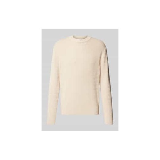 Sweter z dzianiny z prążkowanymi wykończeniami ze sklepu Peek&Cloppenburg  w kategorii Swetry męskie - zdjęcie 176355472