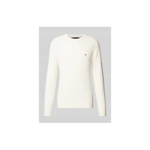Sweter o kroju slim fit z dzianiny o fakturze jodełki ze sklepu Peek&Cloppenburg  w kategorii Swetry męskie - zdjęcie 176355572