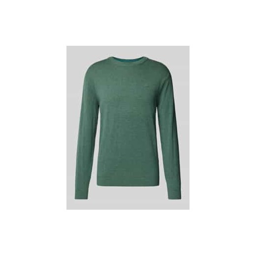 Sweter z okrągłym dekoltem z dzianiny z czystej bawełny ze sklepu Peek&Cloppenburg  w kategorii Swetry męskie - zdjęcie 176355582