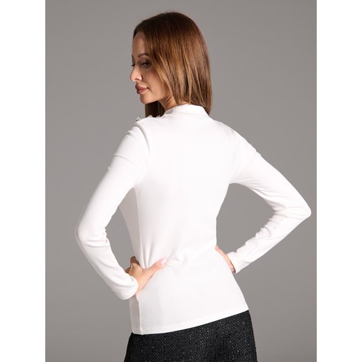 Sinsay - Bluzka z długim rękawem - kremowy Sinsay XXS Sinsay