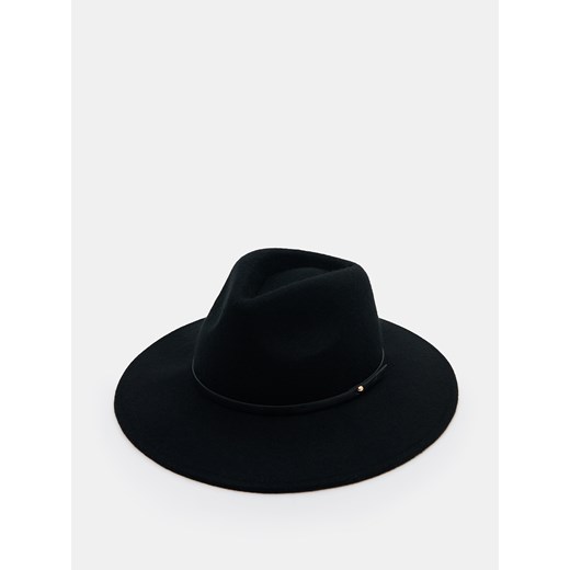 Mohito - Wełniany kapelusz z szerokim rondem - czarny Mohito S/M okazja Mohito