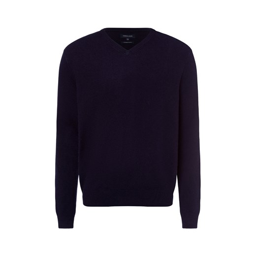 Andrew James Sweter z dodatkiem kaszmiru Mężczyźni granatowy jednolity ze sklepu vangraaf w kategorii Swetry męskie - zdjęcie 176363362