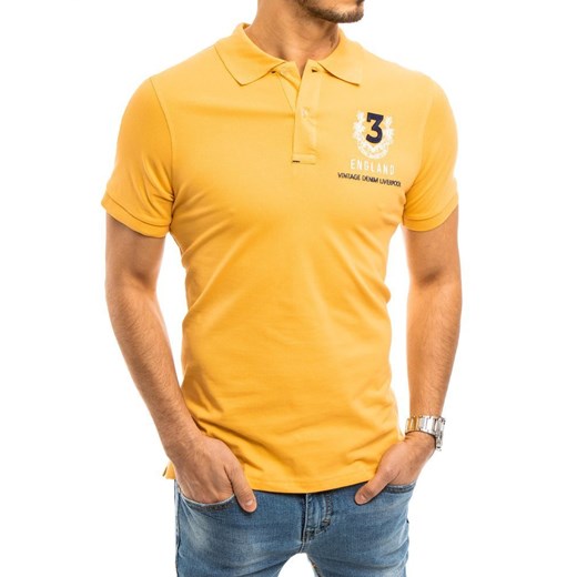 Koszulka polo męska żółta Dstreet PX0358 ze sklepu DSTREET.PL w kategorii T-shirty męskie - zdjęcie 176363543