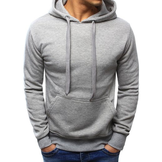 Bluza męska z kapturem szara BX3646 ze sklepu DSTREET.PL w kategorii Bluzy męskie - zdjęcie 176363570