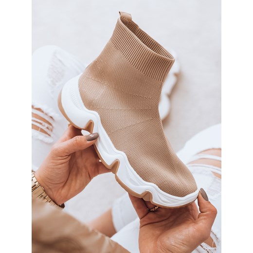 Buty skarpetowe damskie SOCKY khaki Dstreet ZY0114 ze sklepu DSTREET.PL w kategorii Buty sportowe damskie - zdjęcie 176363610