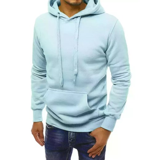 Bluza męska z kapturem błękitna Dstreet BX5107 ze sklepu DSTREET.PL w kategorii Bluzy męskie - zdjęcie 176363620