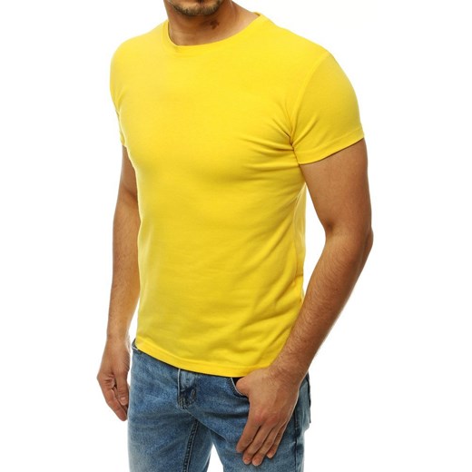 T-shirt męski bez nadruku żółty Dstreet RX4194 ze sklepu DSTREET.PL w kategorii T-shirty męskie - zdjęcie 176363791