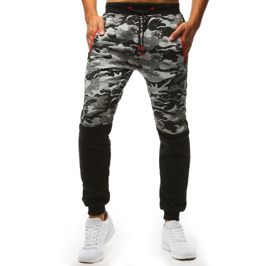 Spodnie dresowe męskie camo szare Dstreet UX3493 ze sklepu DSTREET.PL w kategorii Spodnie męskie - zdjęcie 176363814