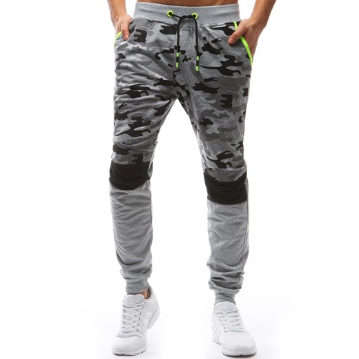 Spodnie męskie dresowe camo szare Dstreet UX3629 ze sklepu DSTREET.PL w kategorii Spodnie męskie - zdjęcie 176363861