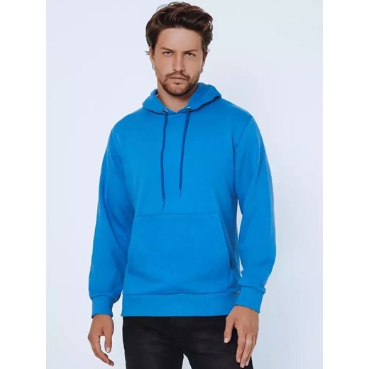 Bluza męska z kapturem niebieska Dstreet BX5024 ze sklepu DSTREET.PL w kategorii Bluzy męskie - zdjęcie 176364000
