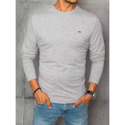 Longsleeve męski szary Dstreet LX0539 ze sklepu DSTREET.PL w kategorii T-shirty męskie - zdjęcie 176364042