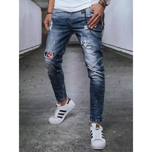Spodnie męskie jeansowe niebieskie Dstreet UX3721 ze sklepu DSTREET.PL w kategorii Jeansy męskie - zdjęcie 176364070