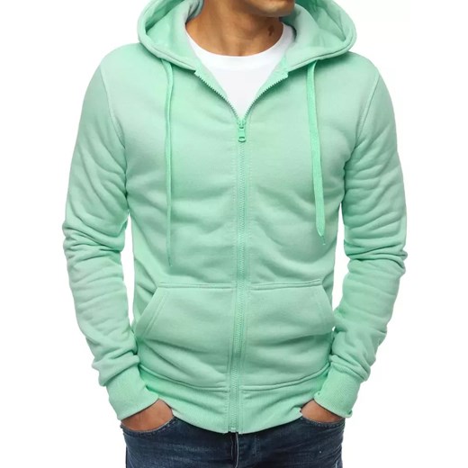 Bluza męska z kapturem miętowa Dstreet BX5231 ze sklepu DSTREET.PL w kategorii Bluzy męskie - zdjęcie 176364152