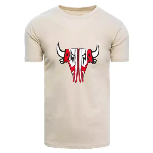 T-shirt męski beżowy Dstreet RX4932 ze sklepu DSTREET.PL w kategorii T-shirty męskie - zdjęcie 176364572