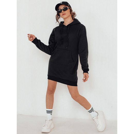 Bluza damska długa z kapturem oversize TIMMY czarna Dstreet EY1931 ze sklepu DSTREET.PL w kategorii Sukienki - zdjęcie 176364770