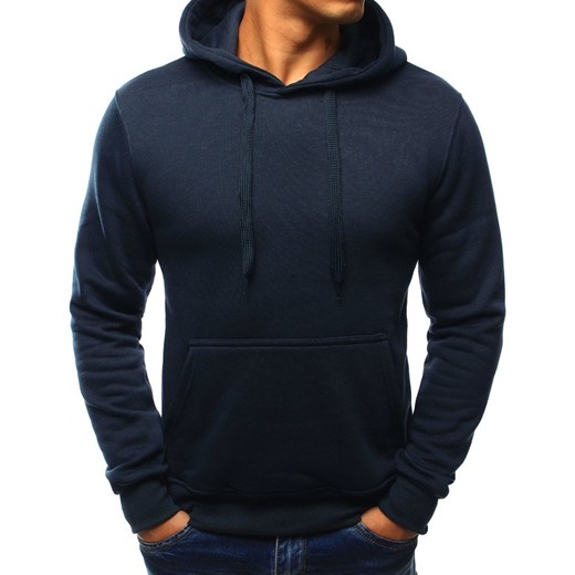Bluza męska z kapturem granatowa BX3001 ze sklepu DSTREET.PL w kategorii Bluzy męskie - zdjęcie 176365011