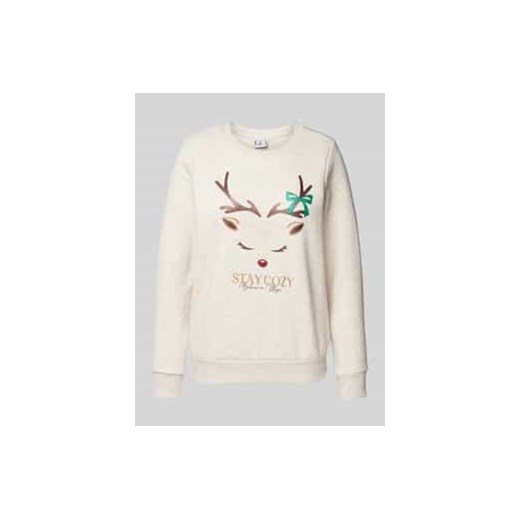 Sweter świąteczny z okrągłym dekoltem ze sklepu Peek&Cloppenburg  w kategorii Bluzy damskie - zdjęcie 176365451