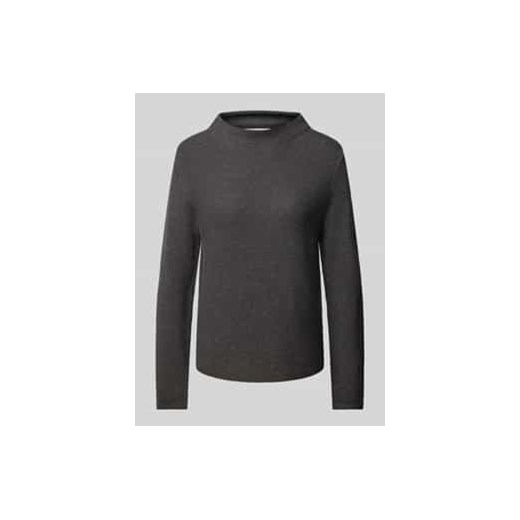 Sweter o kroju slim fit z dzianiny z wysokiej jakości bawełny z drobnym ściegiem lewym ze sklepu Peek&Cloppenburg  w kategorii Swetry damskie - zdjęcie 176365690