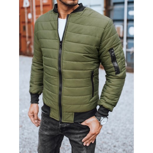 Kurtka męska pikowana bomber jacket zielona Dstreet TX2211z ze sklepu DSTREET.PL w kategorii Kurtki męskie - zdjęcie 176366264