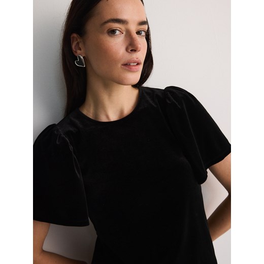 Reserved - Welurowa bluzka - czarny Reserved L Reserved