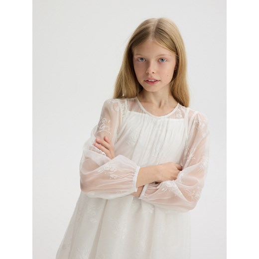 Reserved - Dwuwarstwowa sukienka - złamana biel Reserved 146/152 (10-11 lat) Reserved