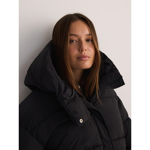 Reserved - Pikowana kurtka z kapturem - czarny Reserved L Reserved