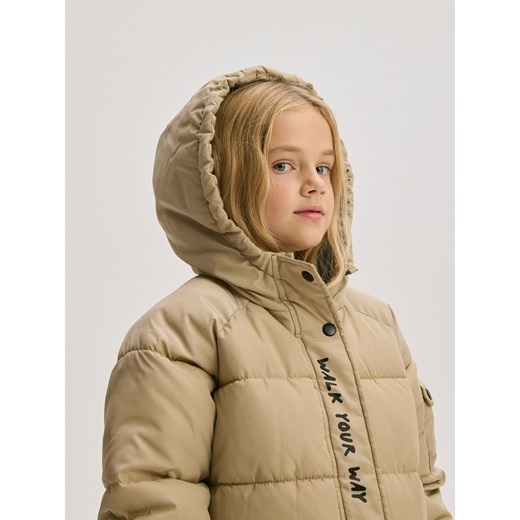 Reserved - Wodoodporny płaszcz z kapturem - beżowy Reserved 164 (13 lat) Reserved