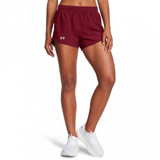 Damskie spodenki do biegania Under Armour UA Fly By 3\'\' Shorts - czerwone ze sklepu Sportstylestory.com w kategorii Szorty - zdjęcie 176370212