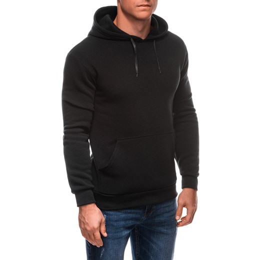 Bluza męska z kapturem 1691B - czarna ze sklepu Edoti w kategorii Bluzy męskie - zdjęcie 176372112