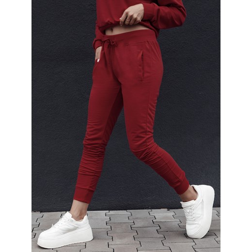 Spodnie damskie dresowe FITS bordowe Dstreet UY2304 ze sklepu DSTREET.PL w kategorii Spodnie damskie - zdjęcie 176388803