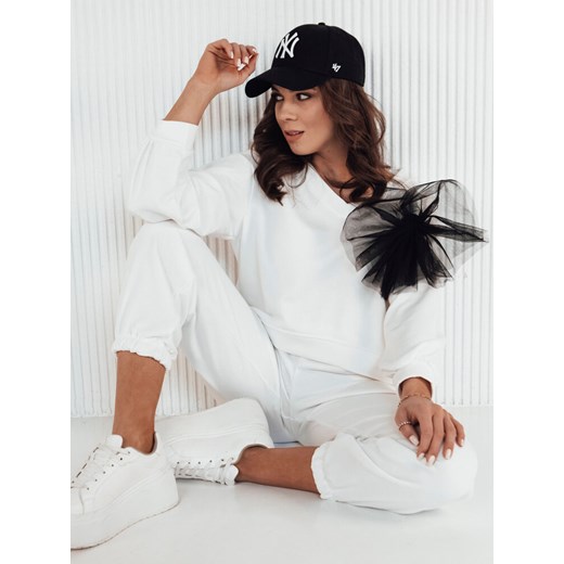 Bluza damska w serek FILAN ecru Dstreet BY1260 ze sklepu DSTREET.PL w kategorii Bluzy damskie - zdjęcie 176388832