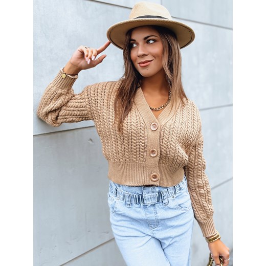 Sweter damski MINERWA kamelowy Dstreet MY2200 ze sklepu DSTREET.PL w kategorii Swetry damskie - zdjęcie 176388861