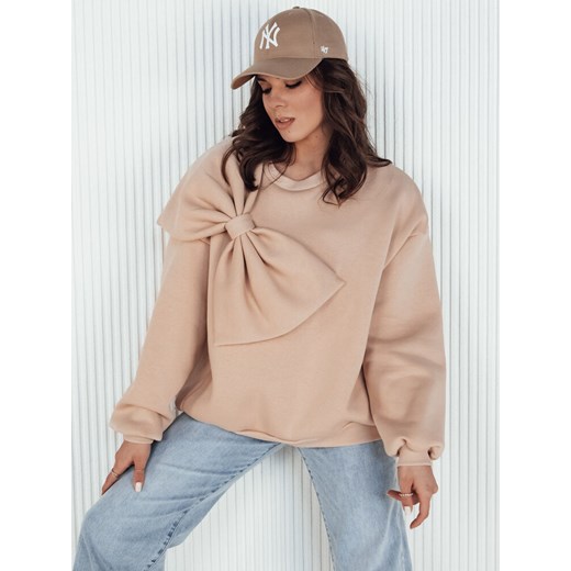 Bluza damska oversize BOWLOOP beżowa Dstreet BY1262 ze sklepu DSTREET.PL w kategorii Bluzy damskie - zdjęcie 176388882
