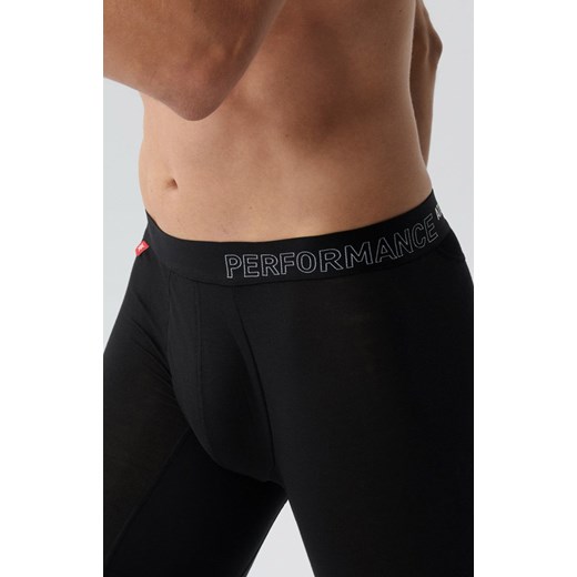 Legginsy sportowe męskie czarne Performance BML-016, Kolor czarny, Rozmiar S, ATLANTIC ze sklepu Intymna w kategorii Kalesony - zdjęcie 176388964