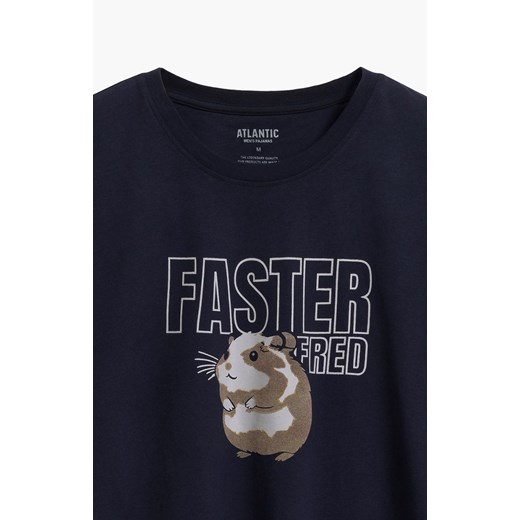 Piżama męska na długi rękaw NMP-376-GRANATOWY, Kolor granatowy, Rozmiar S, S Intymna