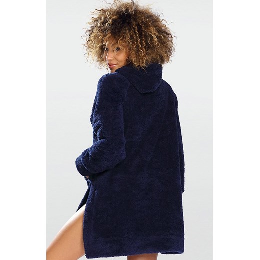 Ciepła kocobluza damska polarowa graantowa Ariela, Kolor granatowy, Rozmiar S, DKaren ze sklepu Intymna w kategorii Szlafroki damskie - zdjęcie 176389293