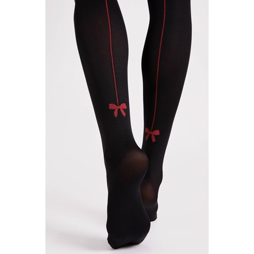 Rajstopy jak pończochy z kokardkami z tyłu G 5596 Canella 40 DEN, Kolor czarny, Rozmiar 2, Fiore ze sklepu Intymna w kategorii Rajstopy - zdjęcie 176389481