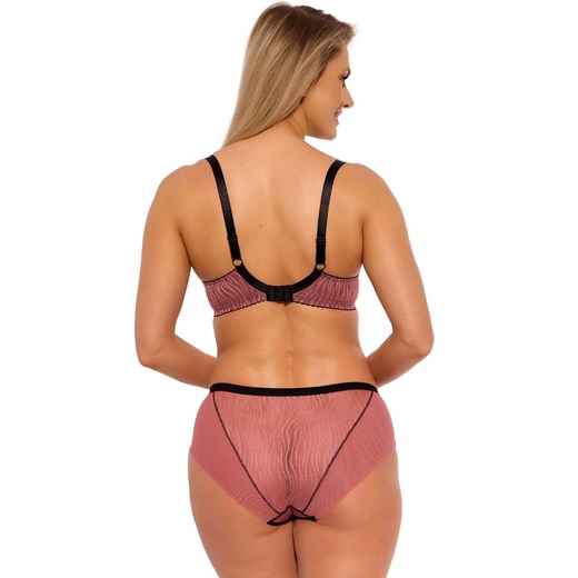 Gaia biustonosz półusztywniany semi-soft Lise Art.1259, Kolor morelowo-czarny, Rozmiar 80B, Gaia ze sklepu Intymna w kategorii Biustonosze - zdjęcie 176389581