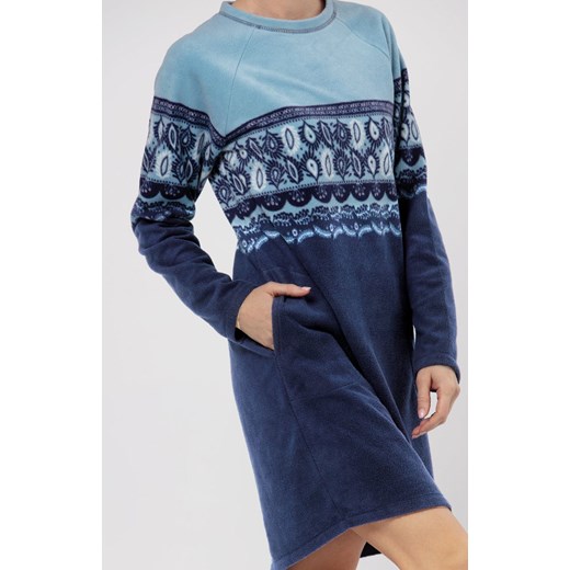 Key ciepła polarowa koszula nocna LHD 893, Kolor niebiesko-granatowy, Rozmiar S, Key ze sklepu Intymna w kategorii Koszule nocne - zdjęcie 176389814